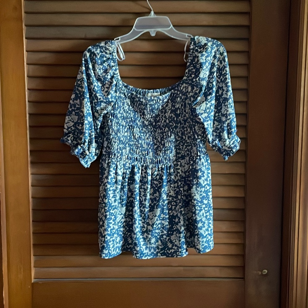 Blue & White Blouse